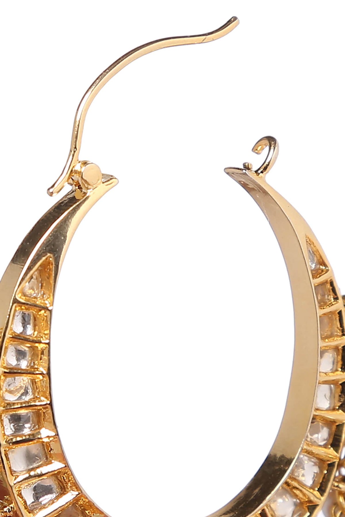 Handcrafted Kundan Polki Hoops 