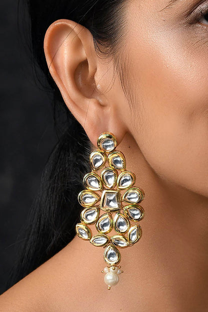 Handcrafted Kundan Bead Drop Danglers 