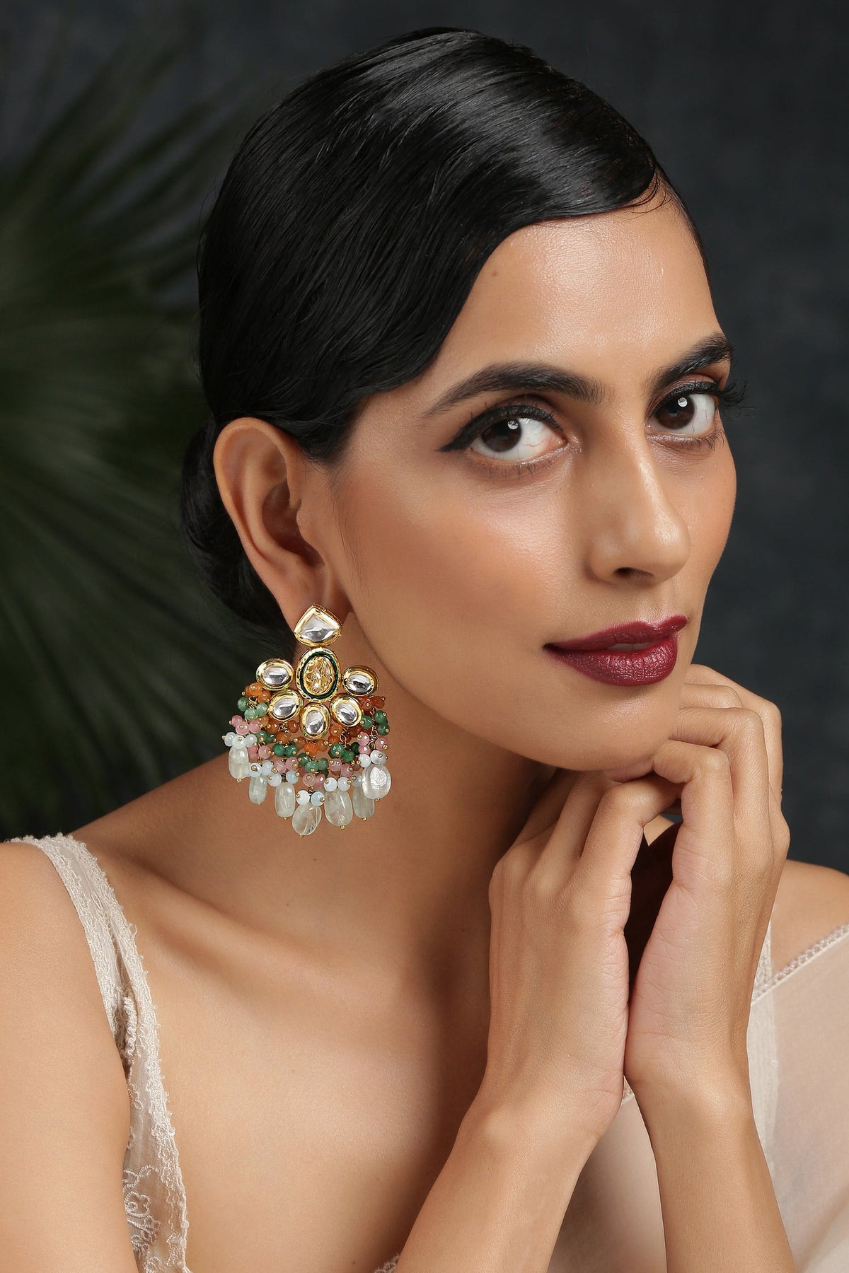 Kundan Floral Danglers 