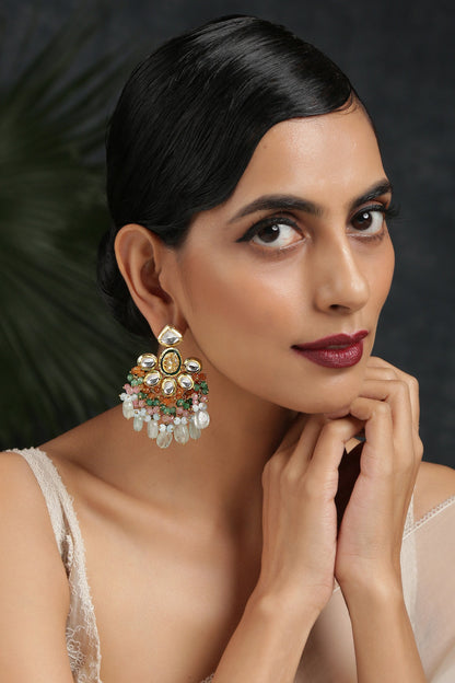 Kundan Floral Danglers 