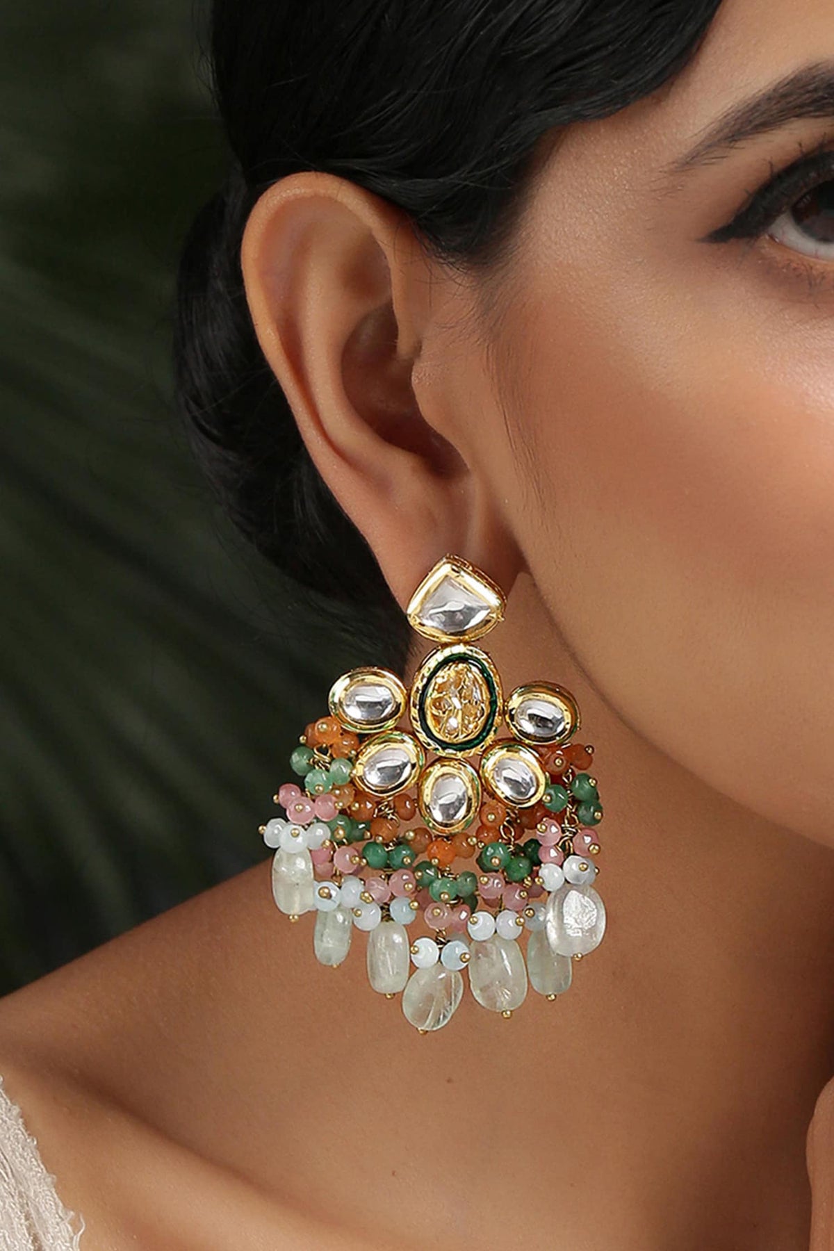 Kundan Floral Danglers 