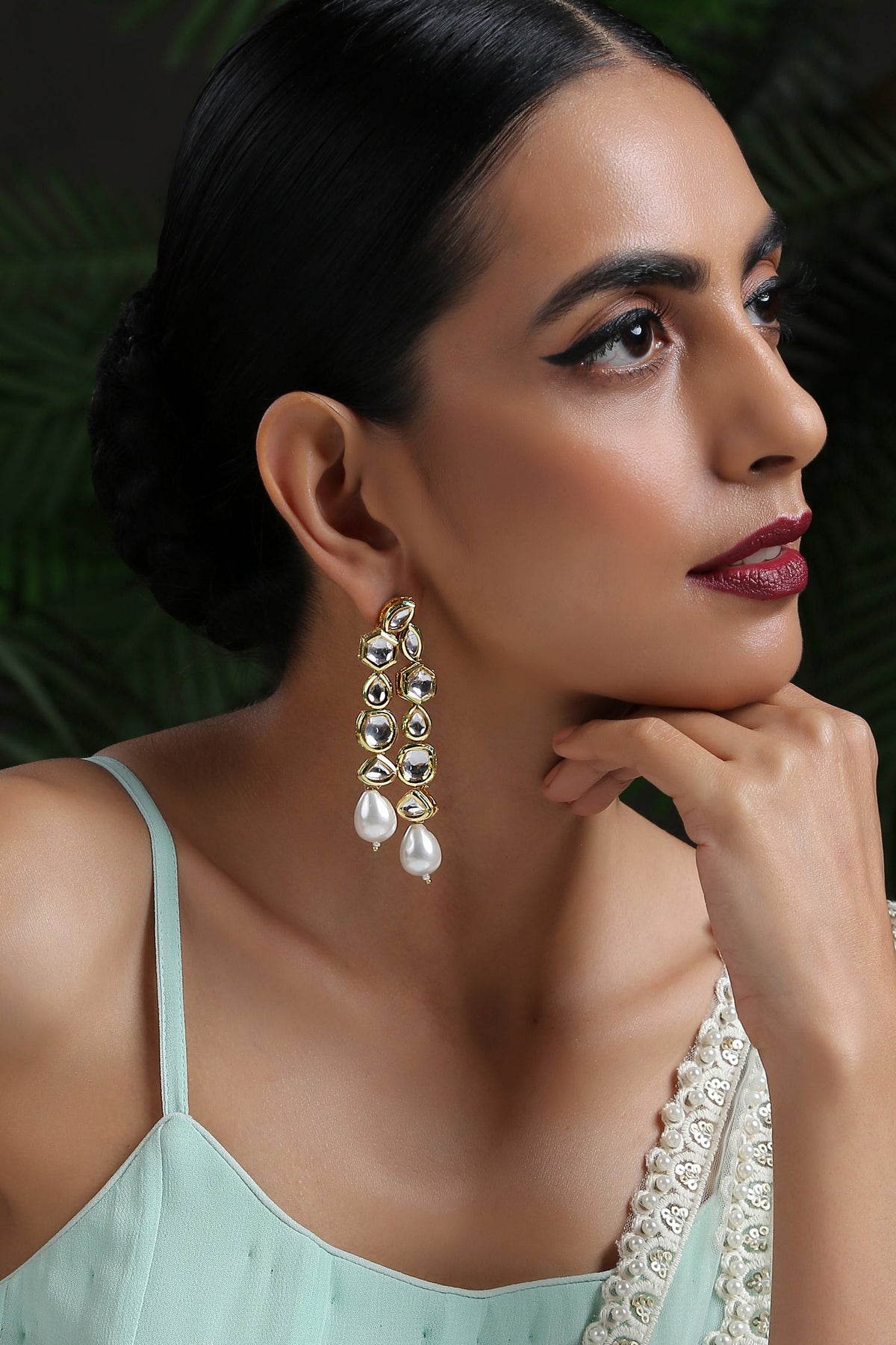 Kundan Pearl Earrings 