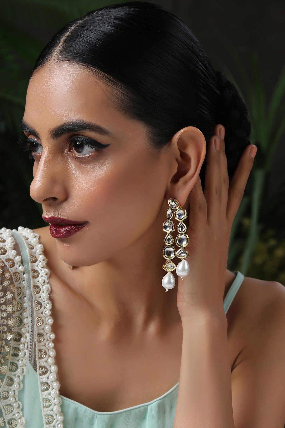 Kundan Pearl Earrings 