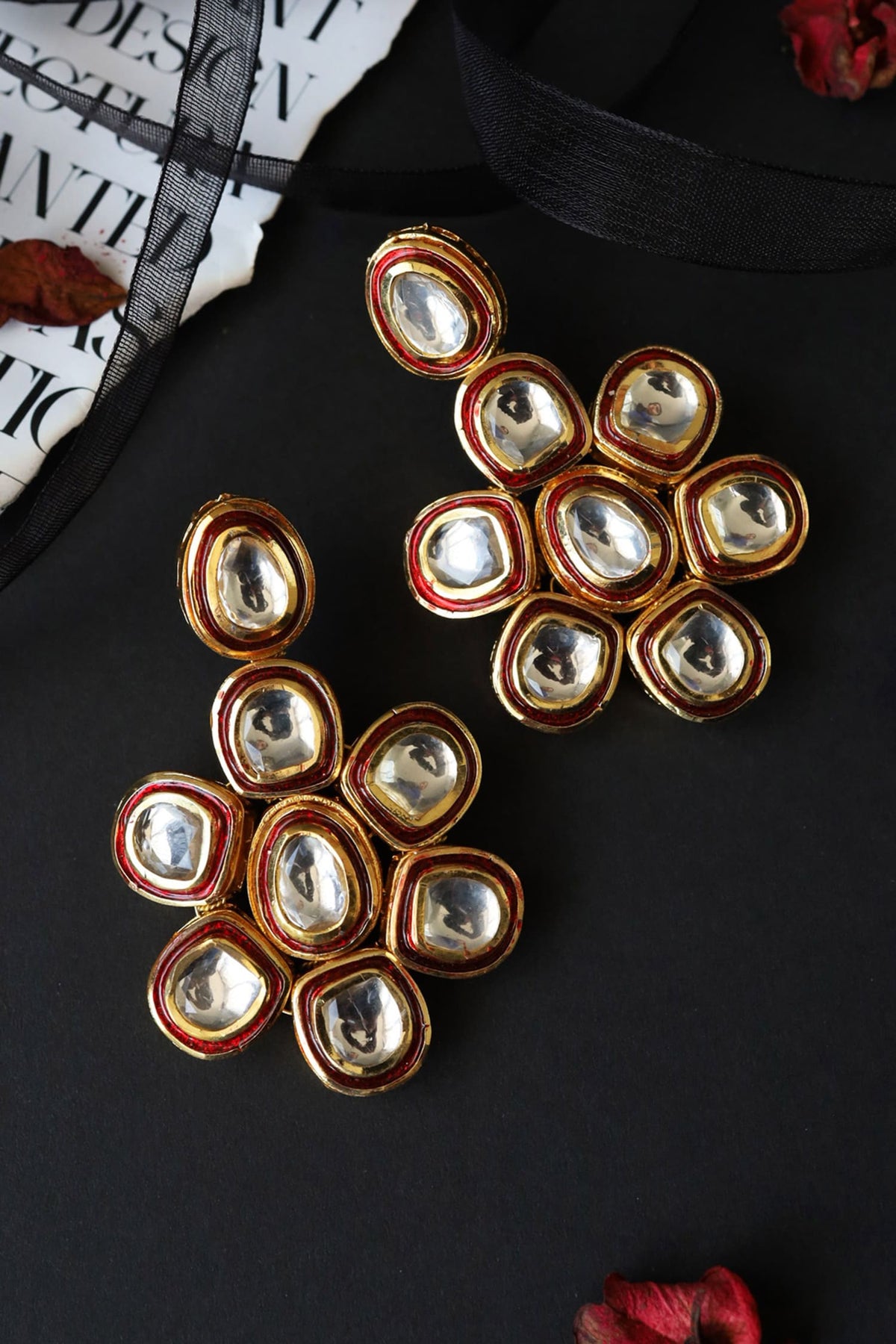 Kundan Floral Danglers 