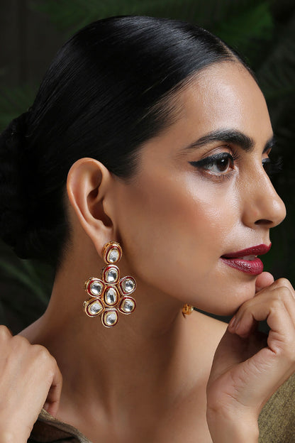 Kundan Floral Danglers 