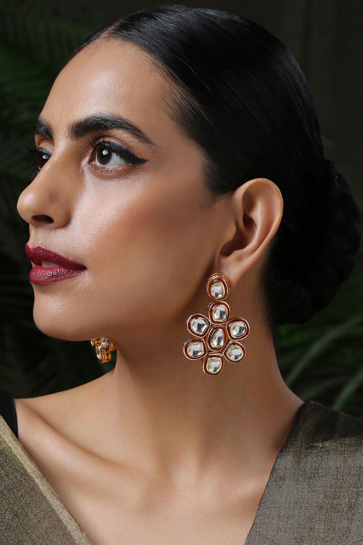 Kundan Floral Danglers 