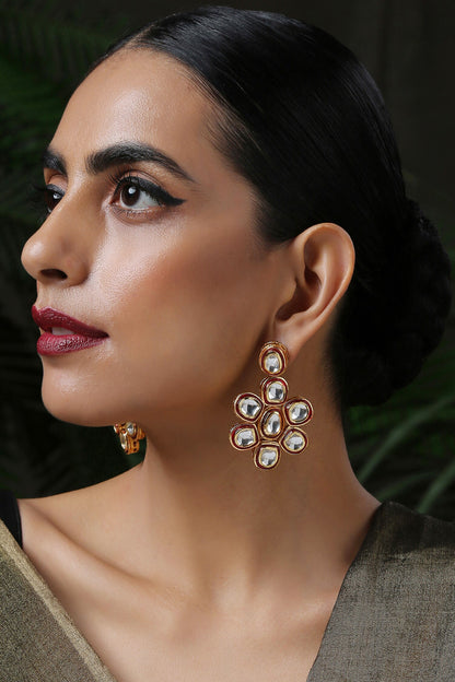 Kundan Floral Danglers 