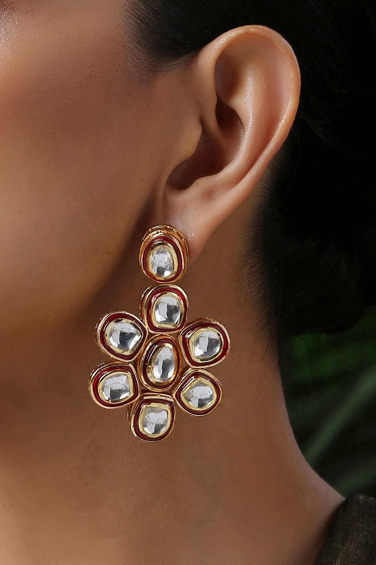 Kundan Floral Danglers 