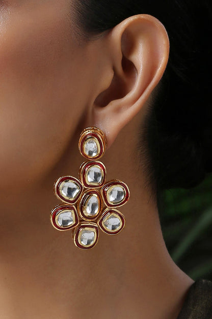 Kundan Floral Danglers 
