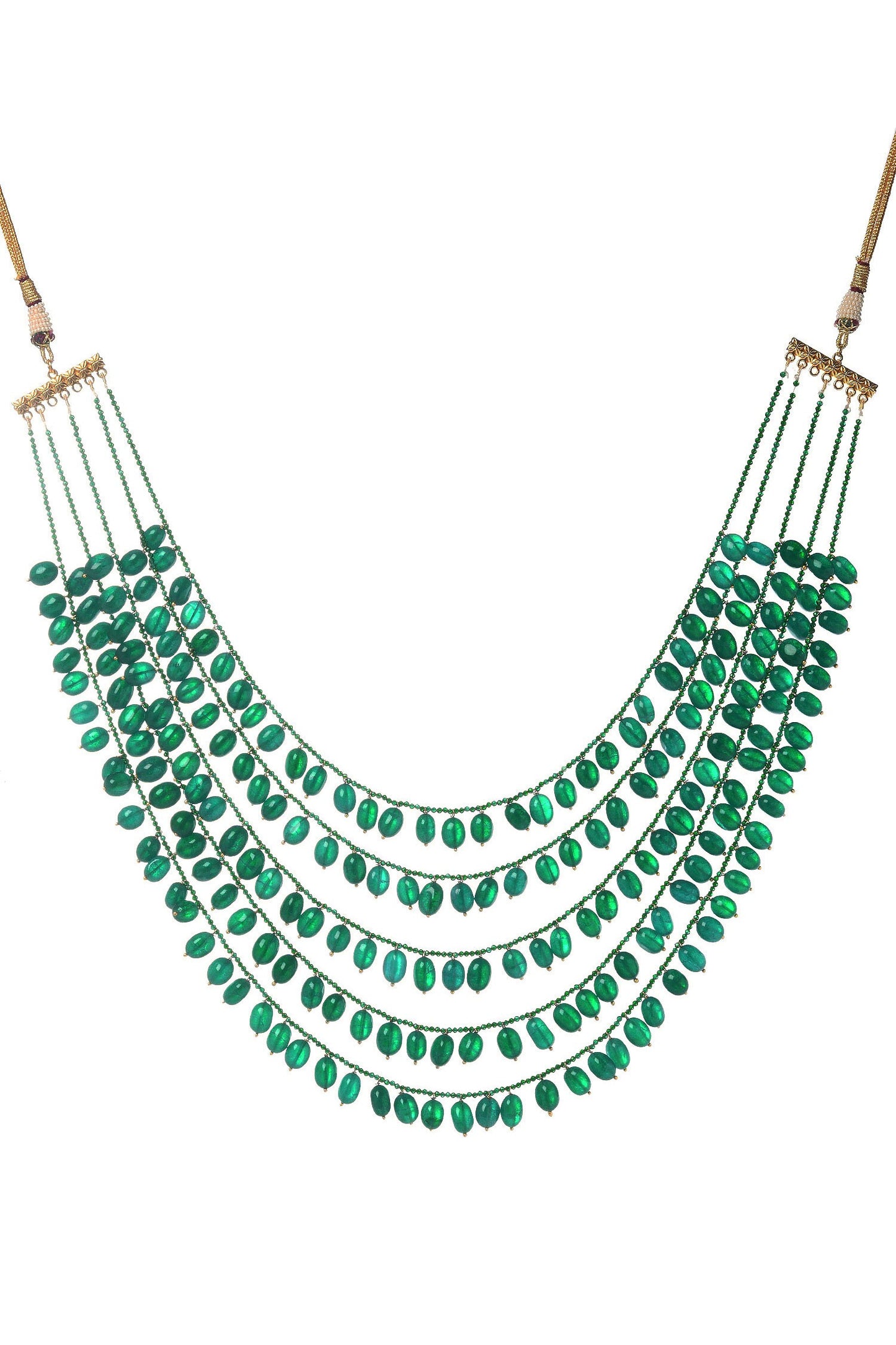 Handcrafted Layered Stone Drop Necklace 