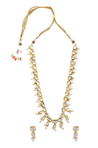 Handcrafted Kundan Bead Drop Necklace Set 
