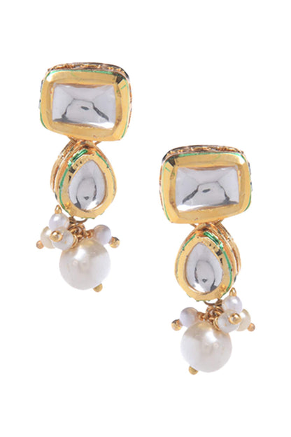 Handcrafted Kundan Bead Drop Necklace Set 
