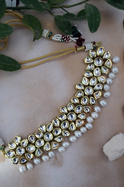Kundan Pearl Drop Choker 