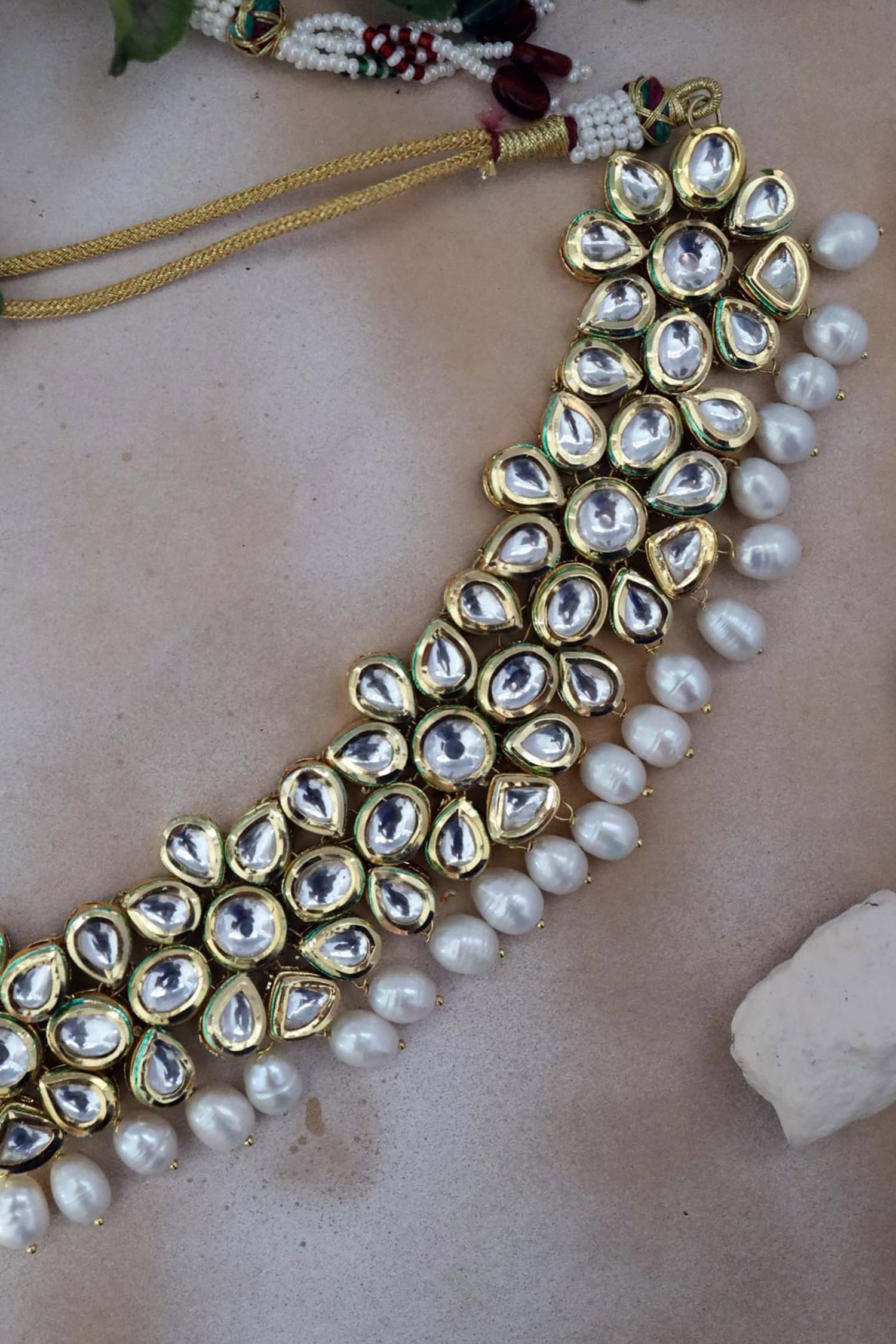 Kundan Pearl Drop Choker 