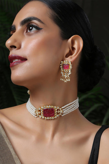 Pendant Choker Necklace Set 