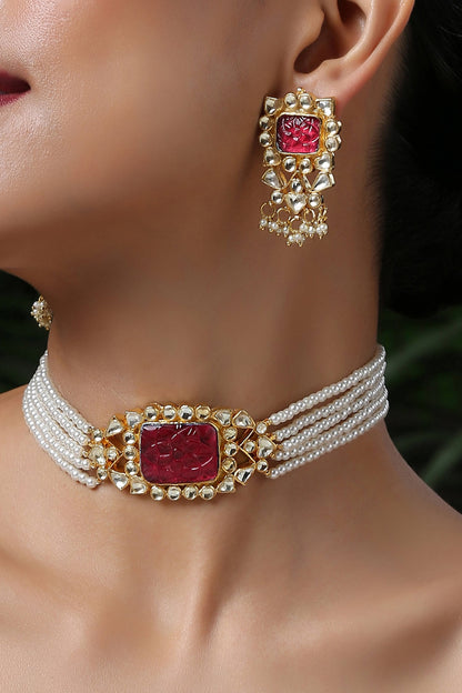 Pendant Choker Necklace Set 