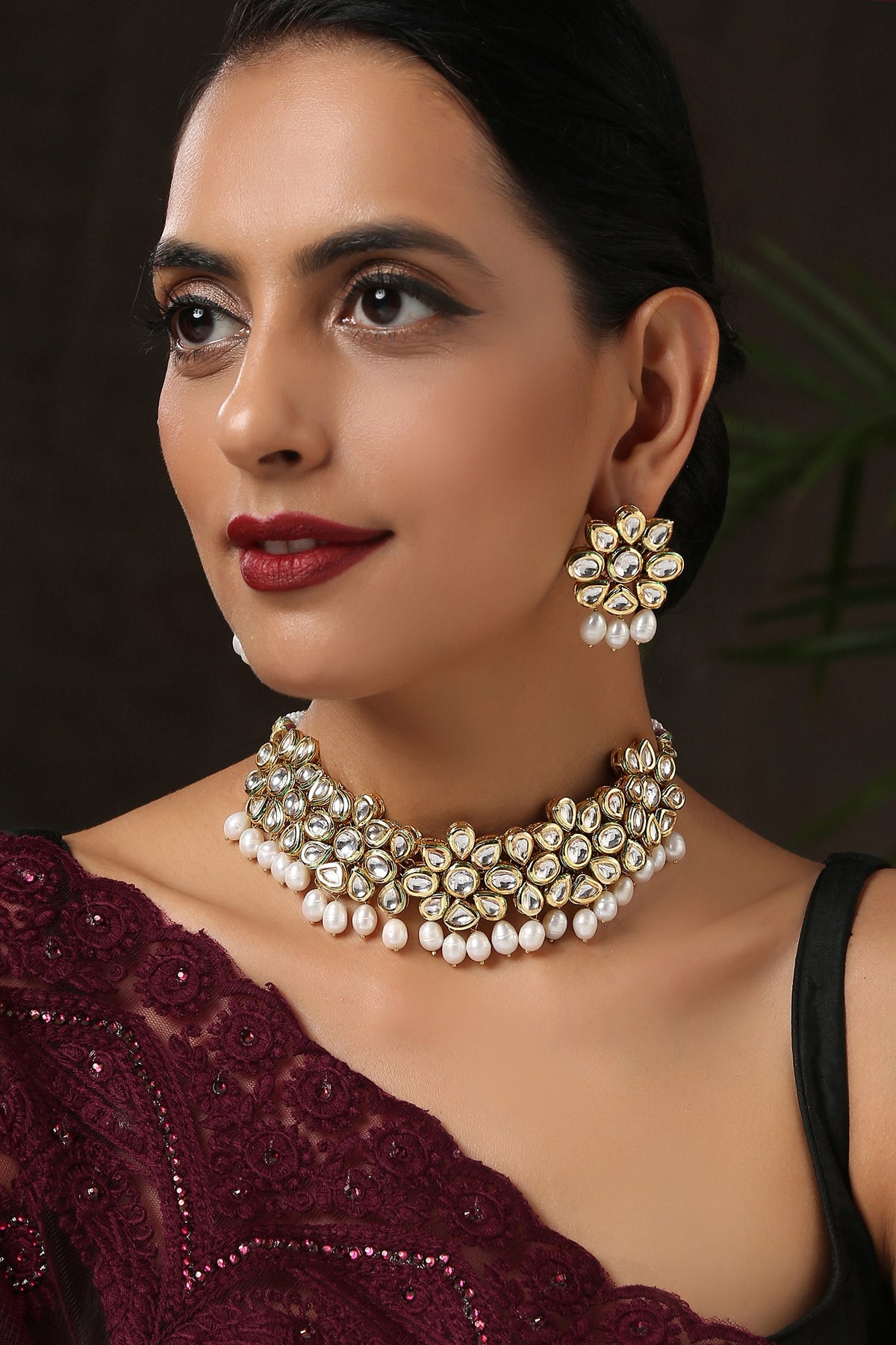 Floral Kundan Choker Set 