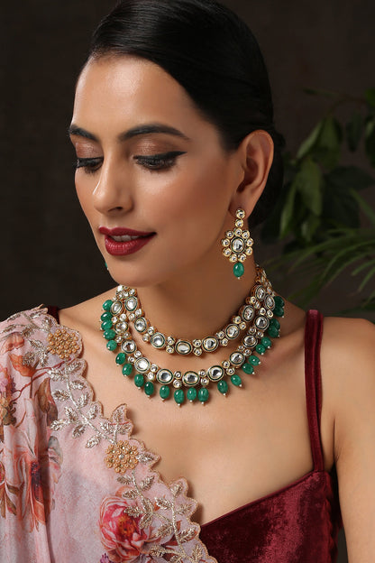 Kundan Layered Necklace Set 