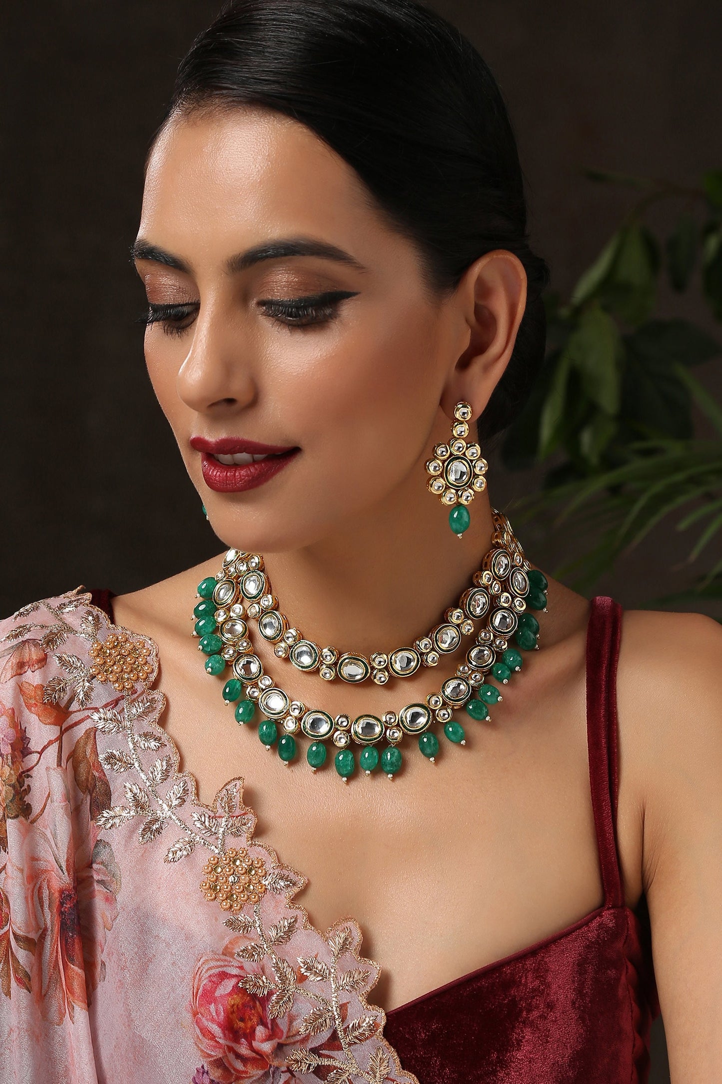 Kundan Layered Necklace Set 