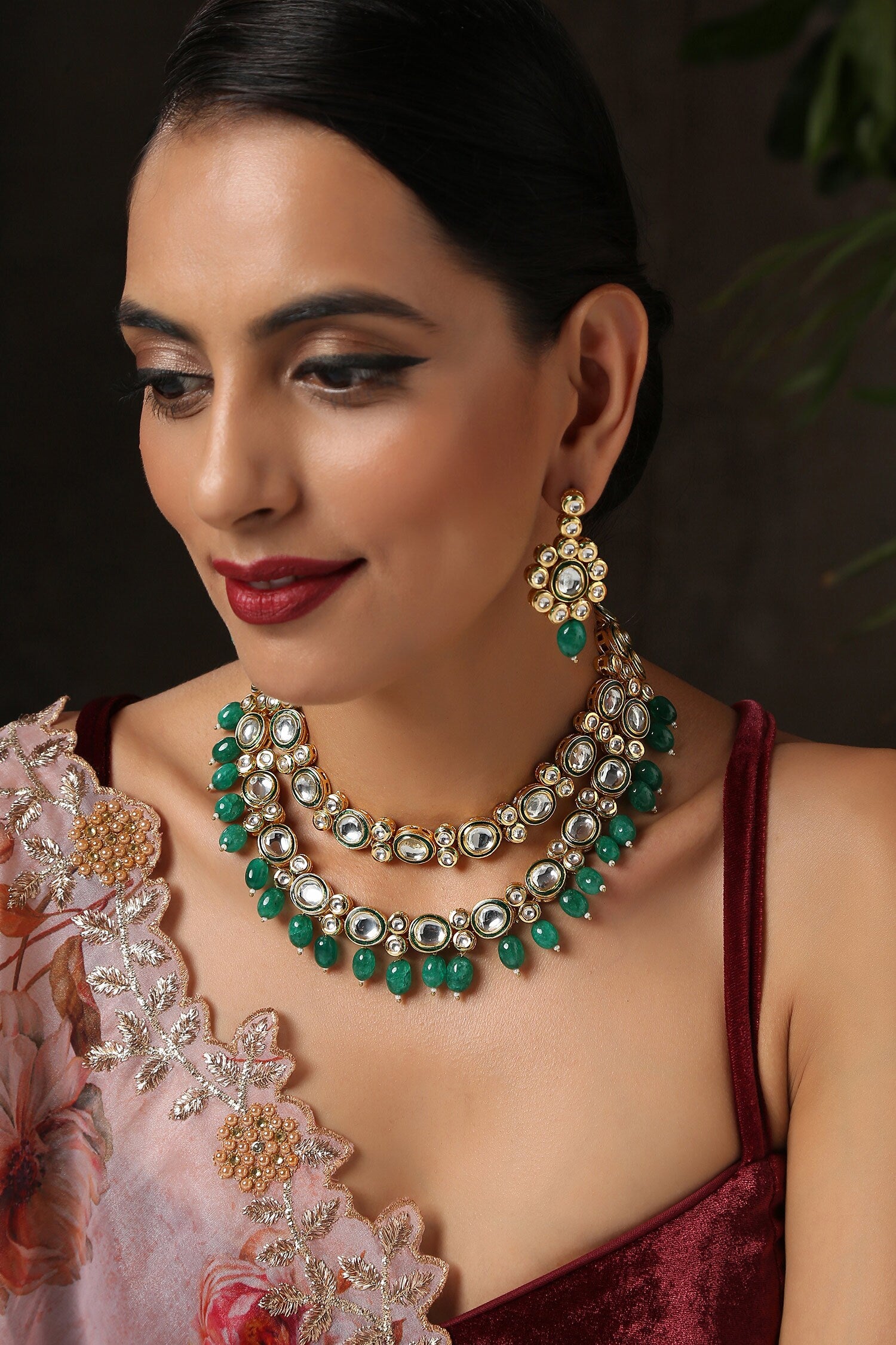 Kundan Layered Necklace Set 