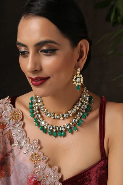 Kundan Layered Necklace Set 