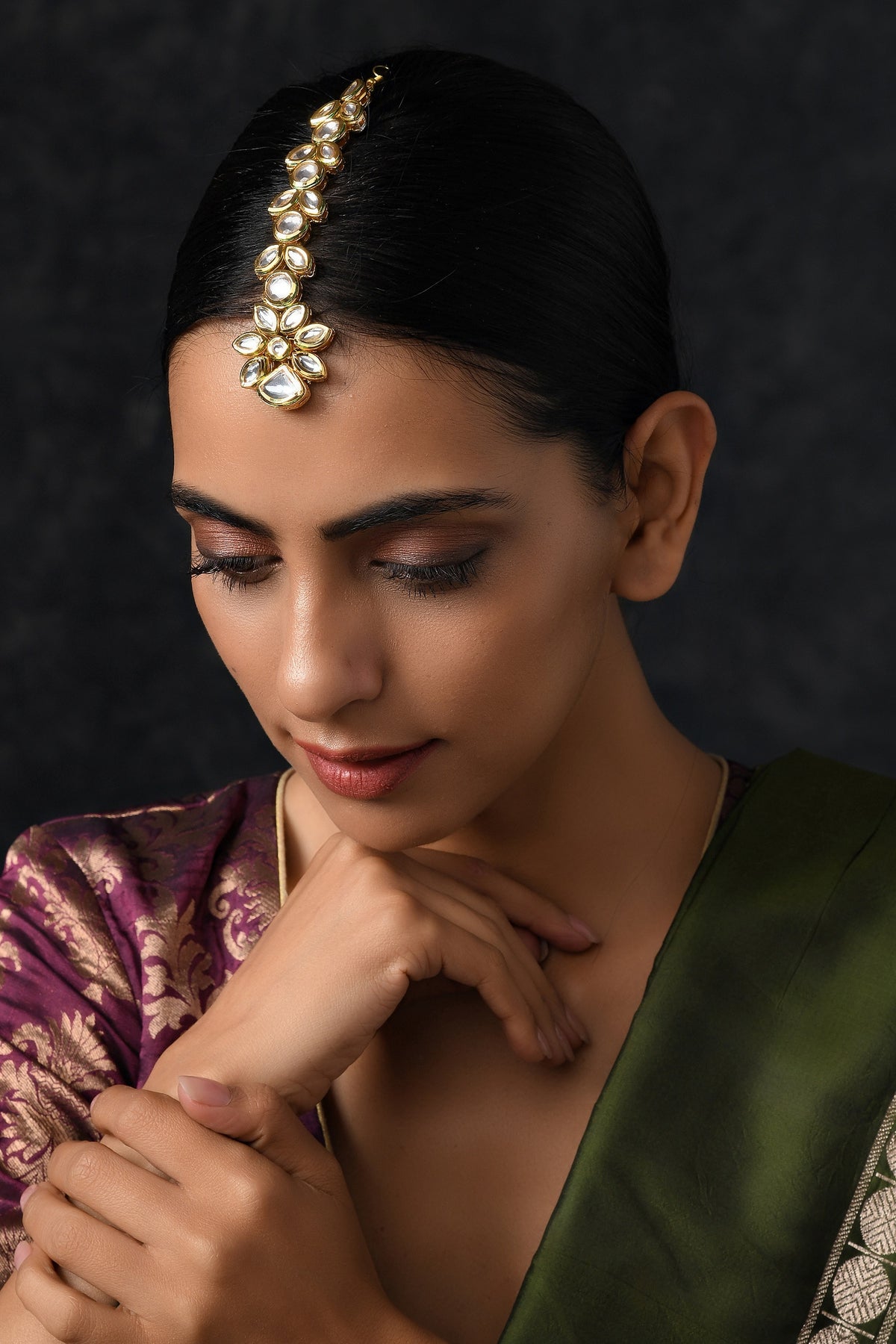 Floral Kundan Maangtikka 