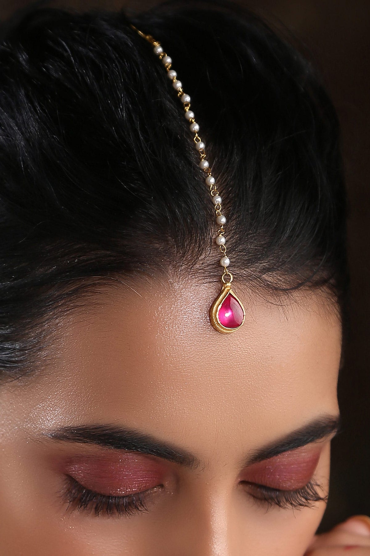 Kundan Teardrop Maangtikka 