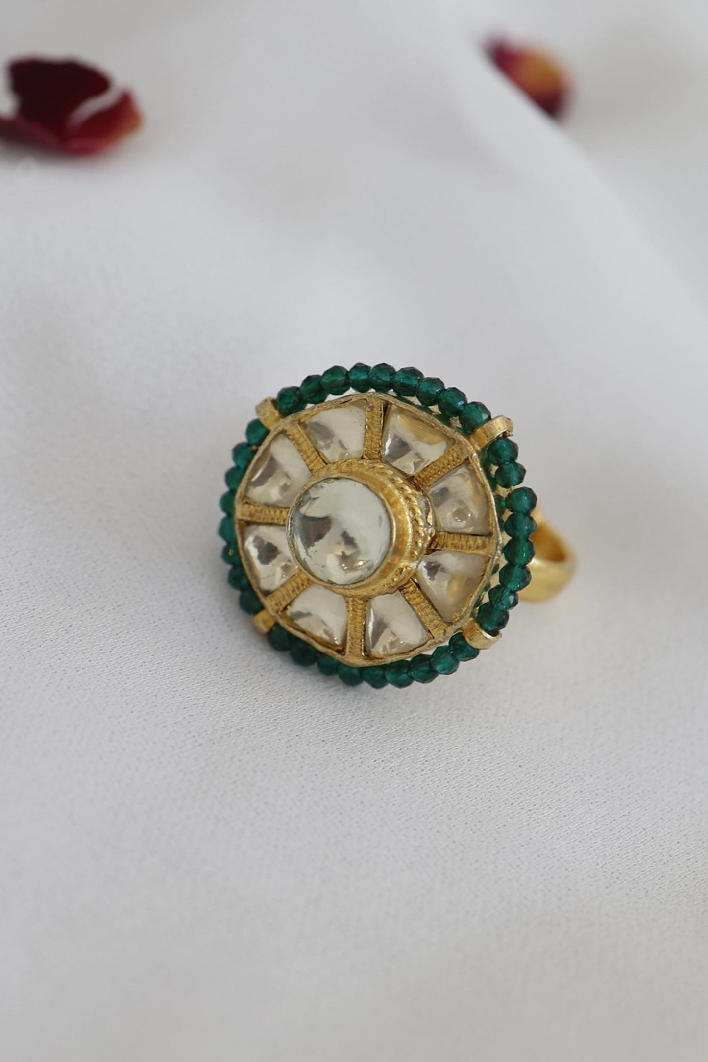 Gold Plated Kundan Ring 