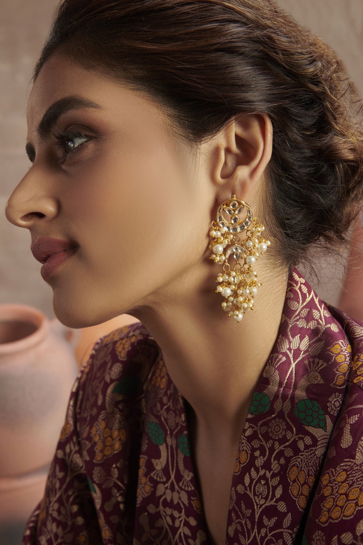 Kundan Pearl Earrings
 
