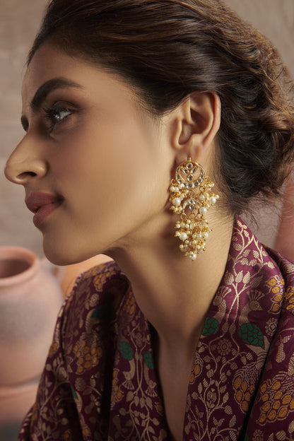 Kundan Pearl Earrings
 