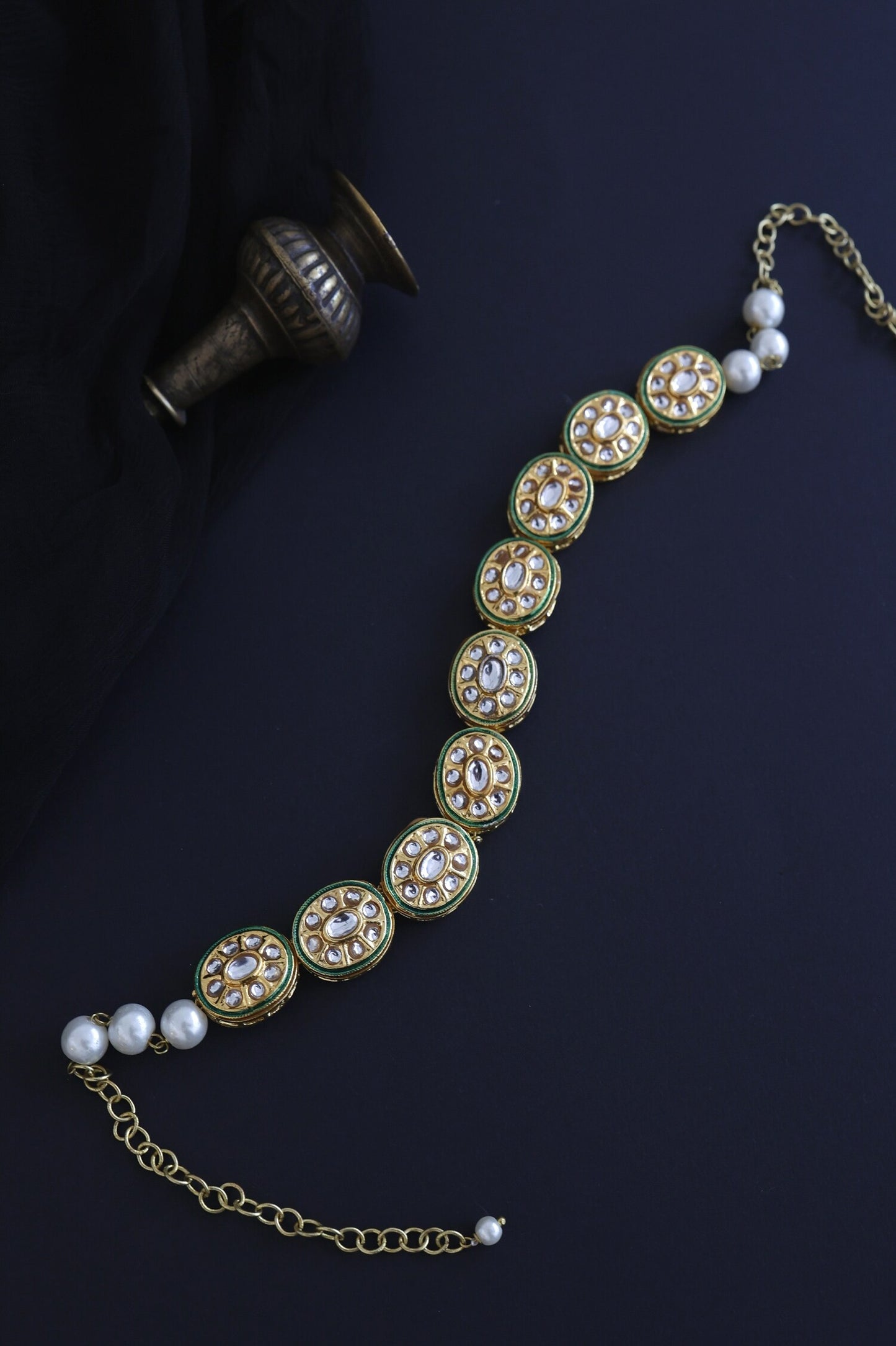 Kundan Pearl Embellished Mathapatti 