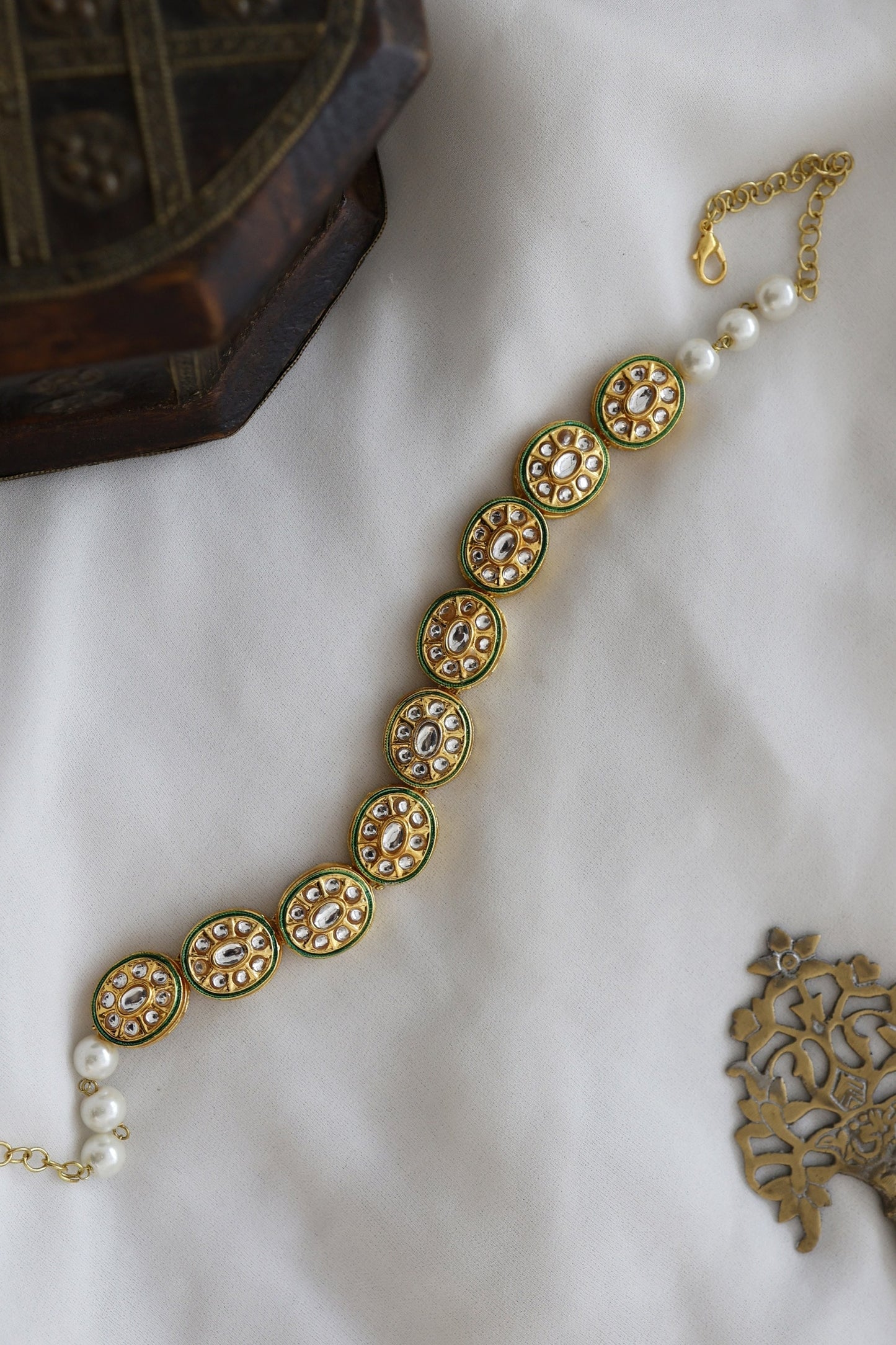 Kundan Pearl Embellished Mathapatti 