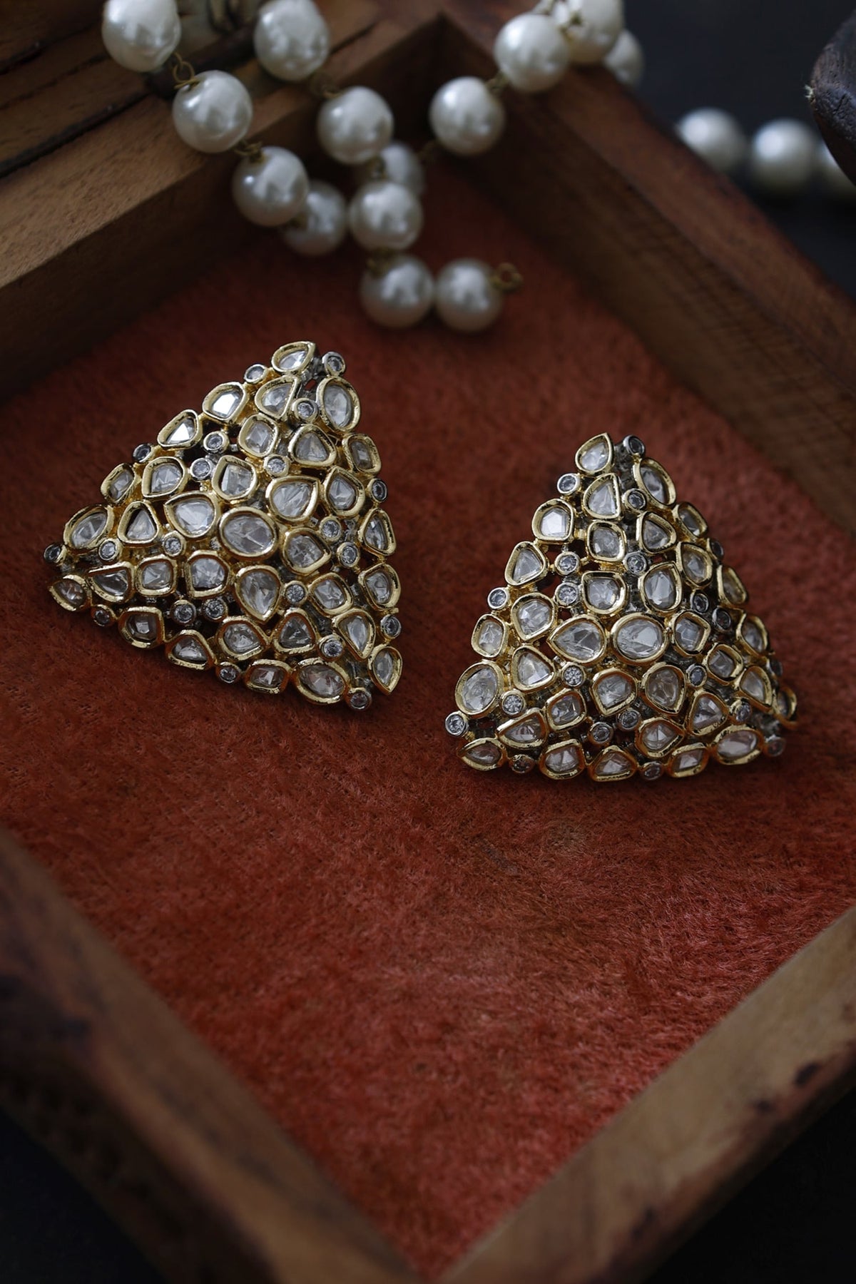 Victorian Uncut Polki Studs 