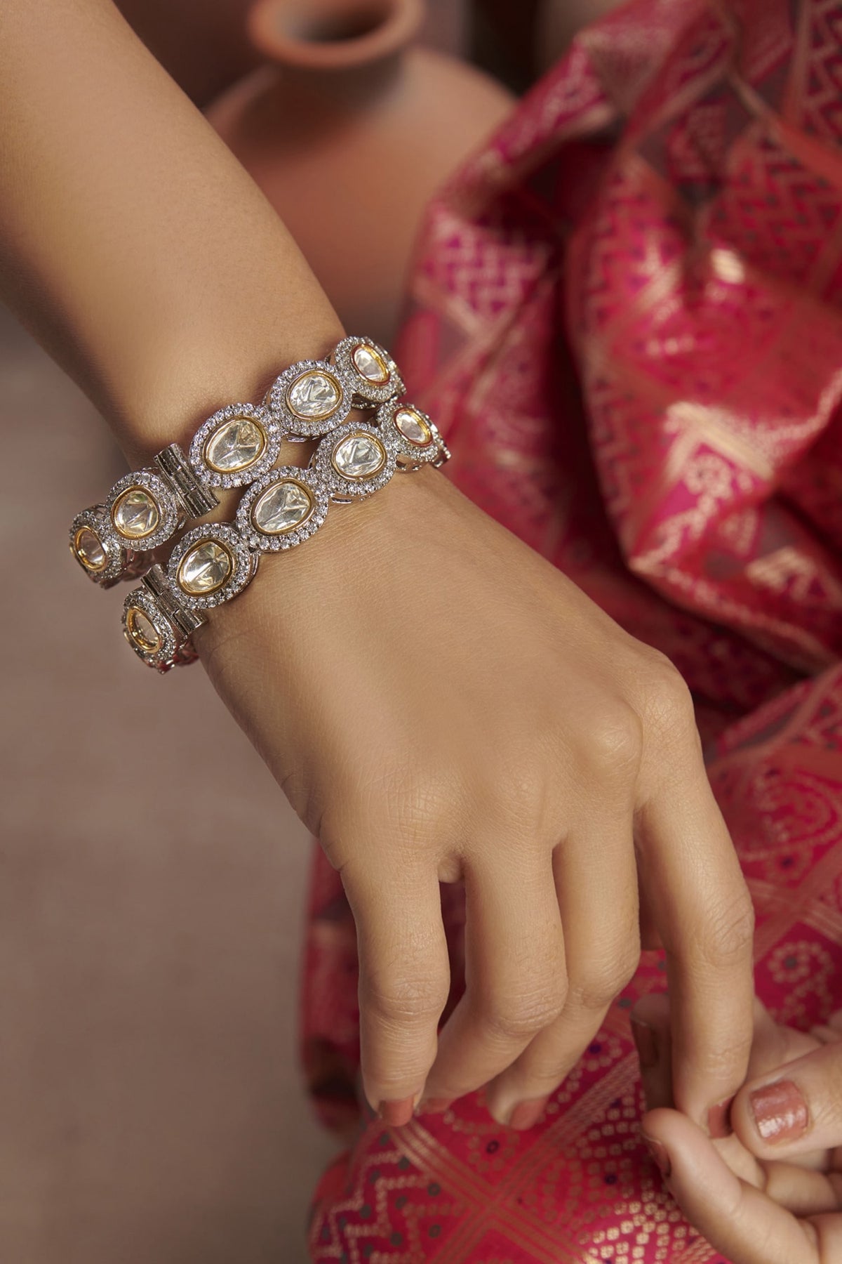Victorian Polki Bangles - Set Of 2 
