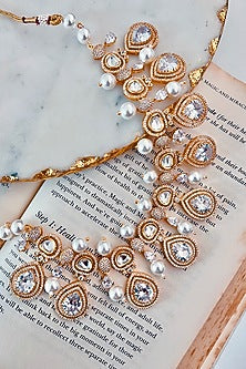 Gold Plated Zircon Choker Necklace