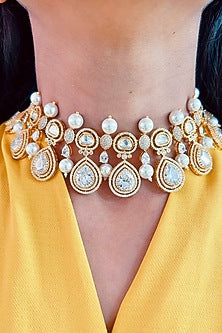 Gold Plated Zircon Choker Necklace