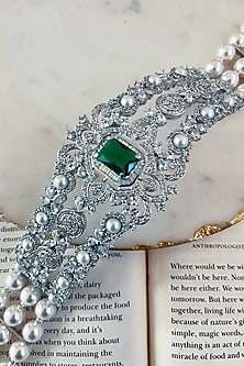 White Finish Zircon Choker Necklace