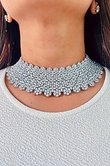 White Finish Zircon Necklace