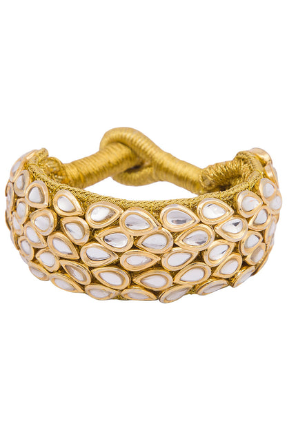 Gold plated kundan pochi bracelet
