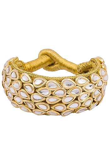 Gold plated kundan pochi bracelet