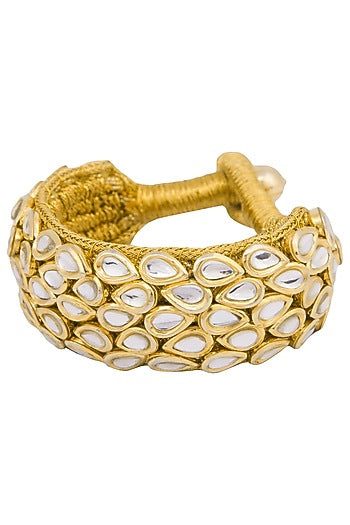 Gold plated kundan pochi bracelet