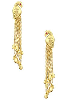 Matte Finish Peacock Motif Earrings