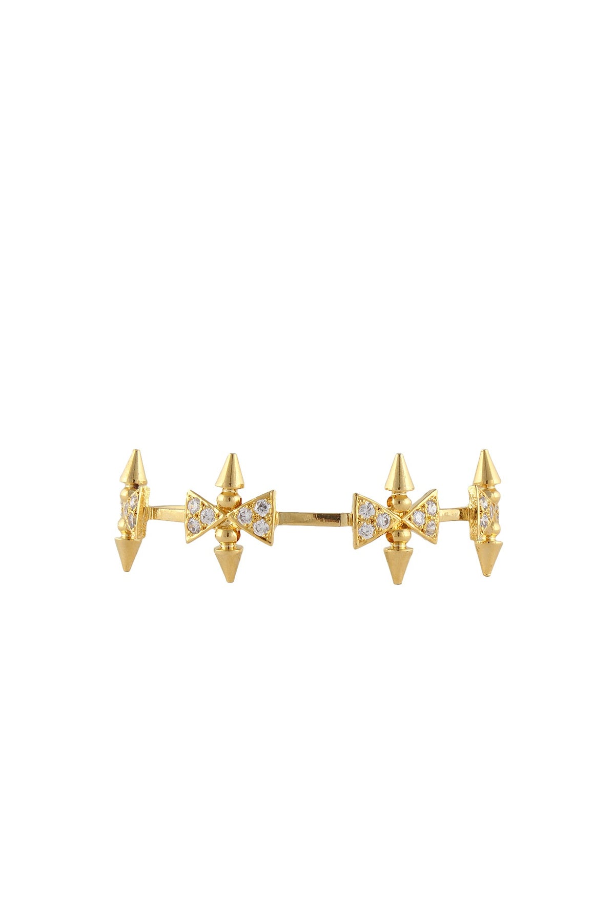 Rhodium plated swarovski crystals bow adjustable bracelet
