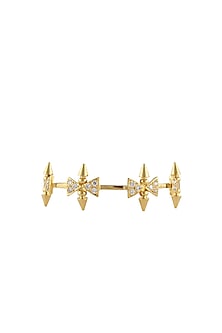 Rhodium plated swarovski crystals bow adjustable bracelet