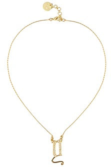 Gold plated customised alphabet swarovski crystal pendant necklace