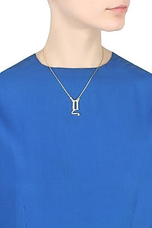 Gold plated customised alphabet swarovski crystal pendant necklace