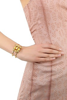 Gold plated orange rumi bracelet