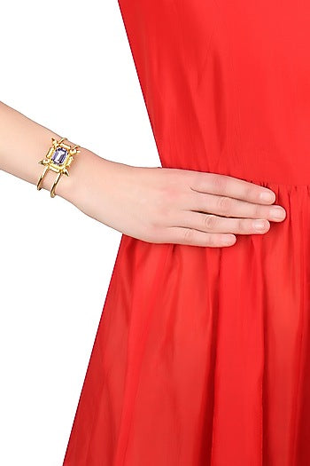 Gold plated purple rumi bracelet