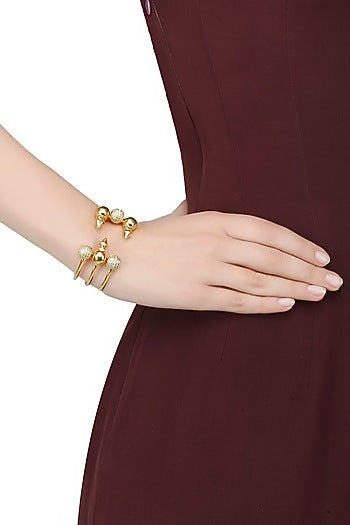 Gold Plated Swarovski Element 3 Tier Zosia Bracelet