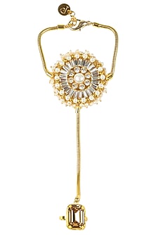 Gold Plated Swarovski Crystal London Eye Hand Harness With Ring